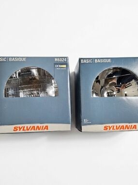 New Pair Sylvania H6024 Halogen Headlight 7" Round Bulbs 2 Pack